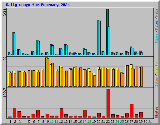 Daily usage for February 2024