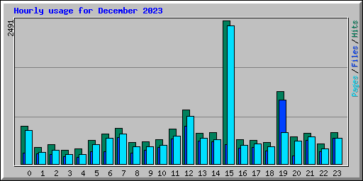 Hourly usage for December 2023