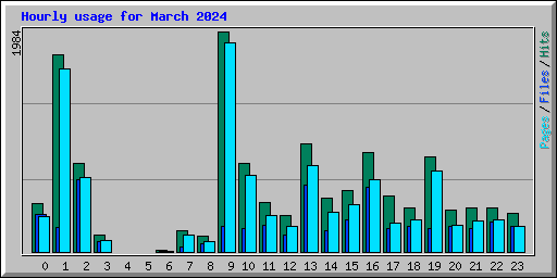 Hourly usage for March 2024