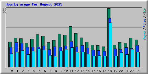 Hourly usage for August 2025